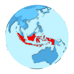 Image showing Indonesia on globe isolated