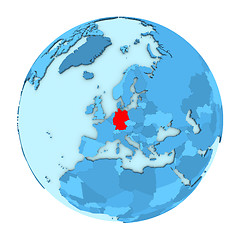 Image showing Germany on globe isolated
