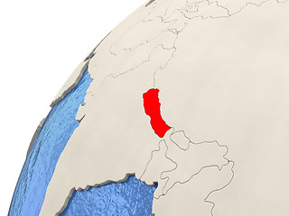 Image showing Nepal on globe