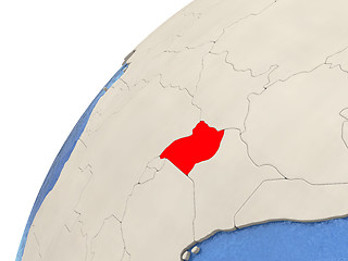 Image showing Uganda on globe