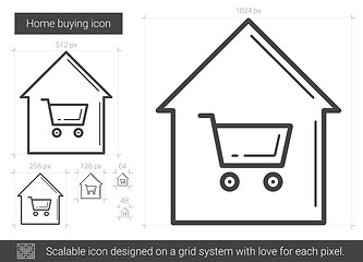 Image showing Home buying line icon.