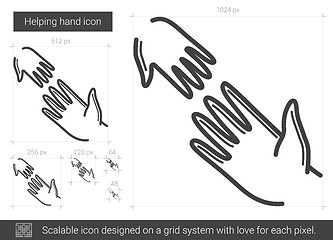 Image showing Helping hand line icon.