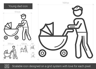 Image showing Young dad line icon.