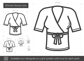 Image showing Woman blouse line icon.