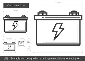 Image showing Car battery line icon.