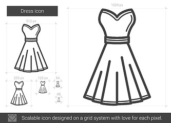 Image showing Dress line icon.