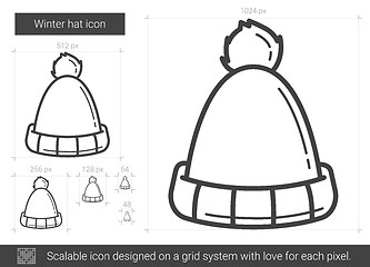 Image showing Winter hat line icon.