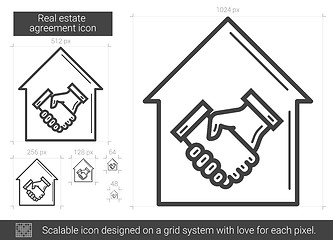 Image showing Real estate agreement line icon.