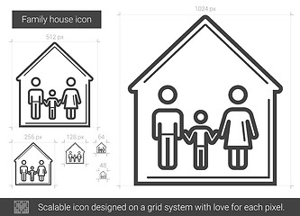 Image showing Family house line icon.