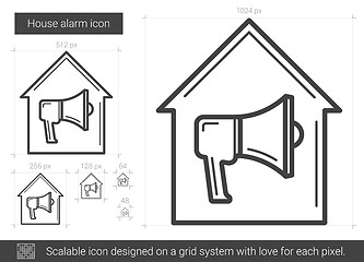 Image showing House alarm line icon.