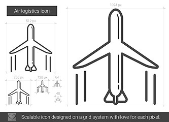 Image showing Air logistic line icon.
