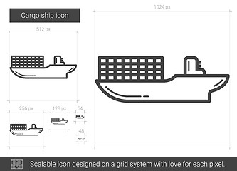 Image showing Cargo ship line icon.