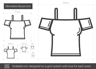 Image showing Sleeveless blouse line icon.