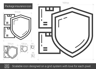 Image showing Package insurance line icon.