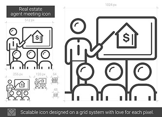 Image showing Real estate agent meeting line icon.