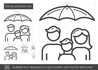 Image showing Family protection line icon.