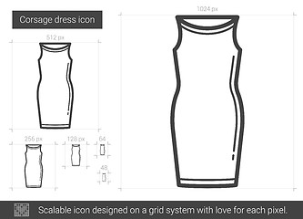 Image showing Corsage dress line icon.