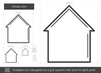 Image showing House line icon.