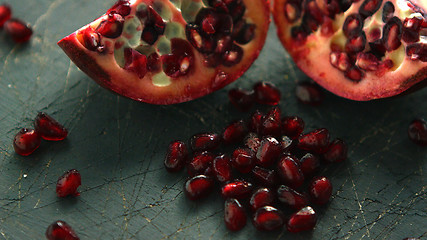 Image showing Seeds of bright ripe pomegranate