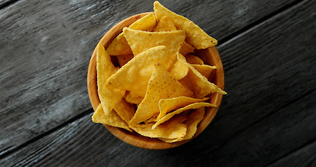 Image showing Bowl of golden crispy chips