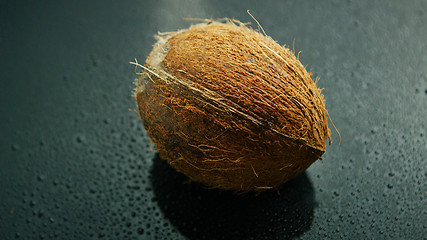 Image showing Whole unpeeled coconut 