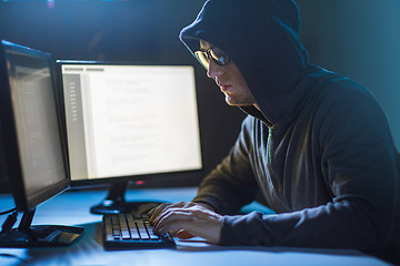 Image showing hacker using computer virus for cyber attack