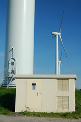 Image showing Electric tranformer down of a windturbine