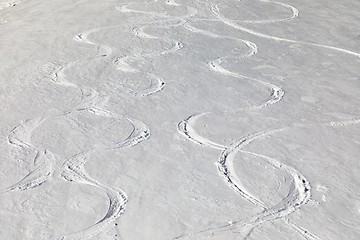 Image showing Ski Slope with Fresh Curves