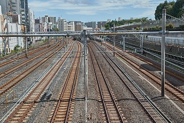 Image showing Railway Tracks in a City