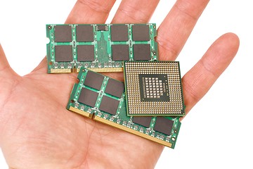 Image showing Memory modules and processor for laptops