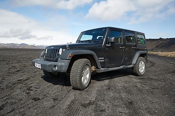 Image showing Jeep Wrangler on Icelandic terrain