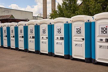 Image showing Toilets installed at a public event