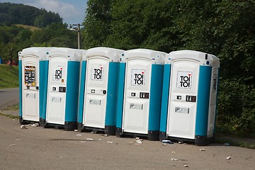 Image showing Toilets installed at a public event