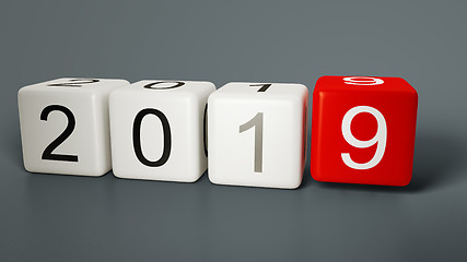 Image showing new year 2019 with some dice 