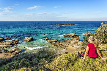 Image showing Time out to take in the beautiful coastal views of Australia