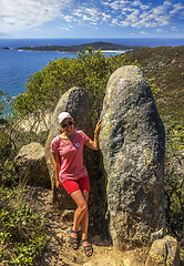 Image showing Standing beside the Two and a Half Sisters rock formations