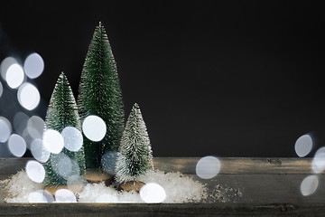 Image showing Christmas decoration with three trees and space for your message