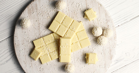 Image showing White chocolate and sweet in composition