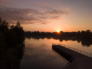 Image showing Sunrise on the lake