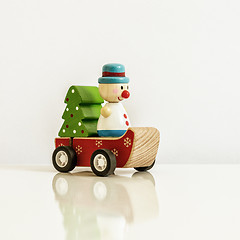 Image showing Christmas figure wind up toy sledge