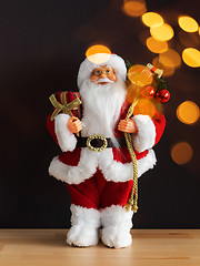 Image showing Santa Claus figure bokeh lights