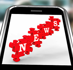 Image showing News On Smartphone Showing Online Journalism