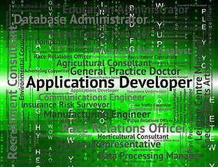 Image showing Applications Developer Shows Program Recruitment And Employee