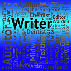 Image showing Writer Job Means Writing Words And Employee