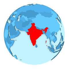 Image showing India on globe isolated