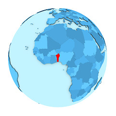 Image showing Benin on globe isolated
