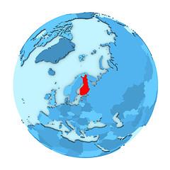 Image showing Finland on globe isolated