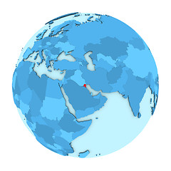 Image showing Kuwait on globe isolated