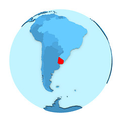 Image showing Uruguay on globe isolated