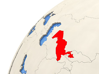 Image showing Uzbekistan on globe